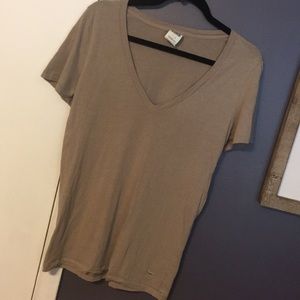 Victoria’s Secret Pink taupe v-neck shirt
